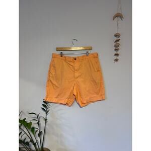 Coral‎ Orange Brooks Brothers 346 Chino Shorts Flat Front Cotton 38 Mens